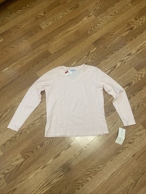 Pierre Cardin Pink Knit Long Sleeve Pullover Top Medium 