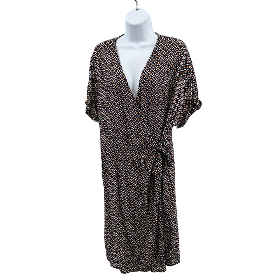 Vestido envolvente Profile by Gottex Let It Be para mujer L naranja azul marino E24093158 cuello en V SS Foto 4 de 4