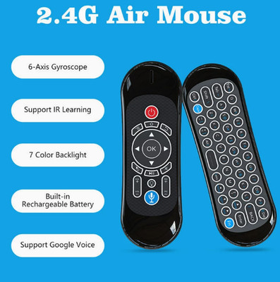T120 2.4G Air Mouse Remote Voice Control IR Learning Rechargeable Backlit Remote