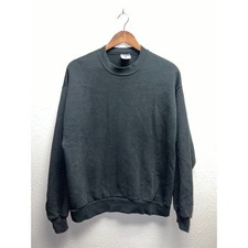 Vintage Black Blank Sweatshirt Jerzees Activewear 50/50 USA Made Crewneck 90s L