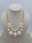 PAPARAZZI JEWELRY Faux Pearl's Statement Necklace And Earring Set NWT GoldTone 