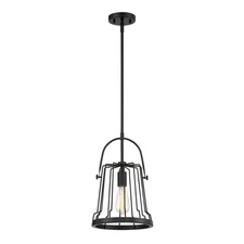 DESIGNERS FOUNTAIN Alba 1-Light Pendant, Matte Black, D234M-10P-MB