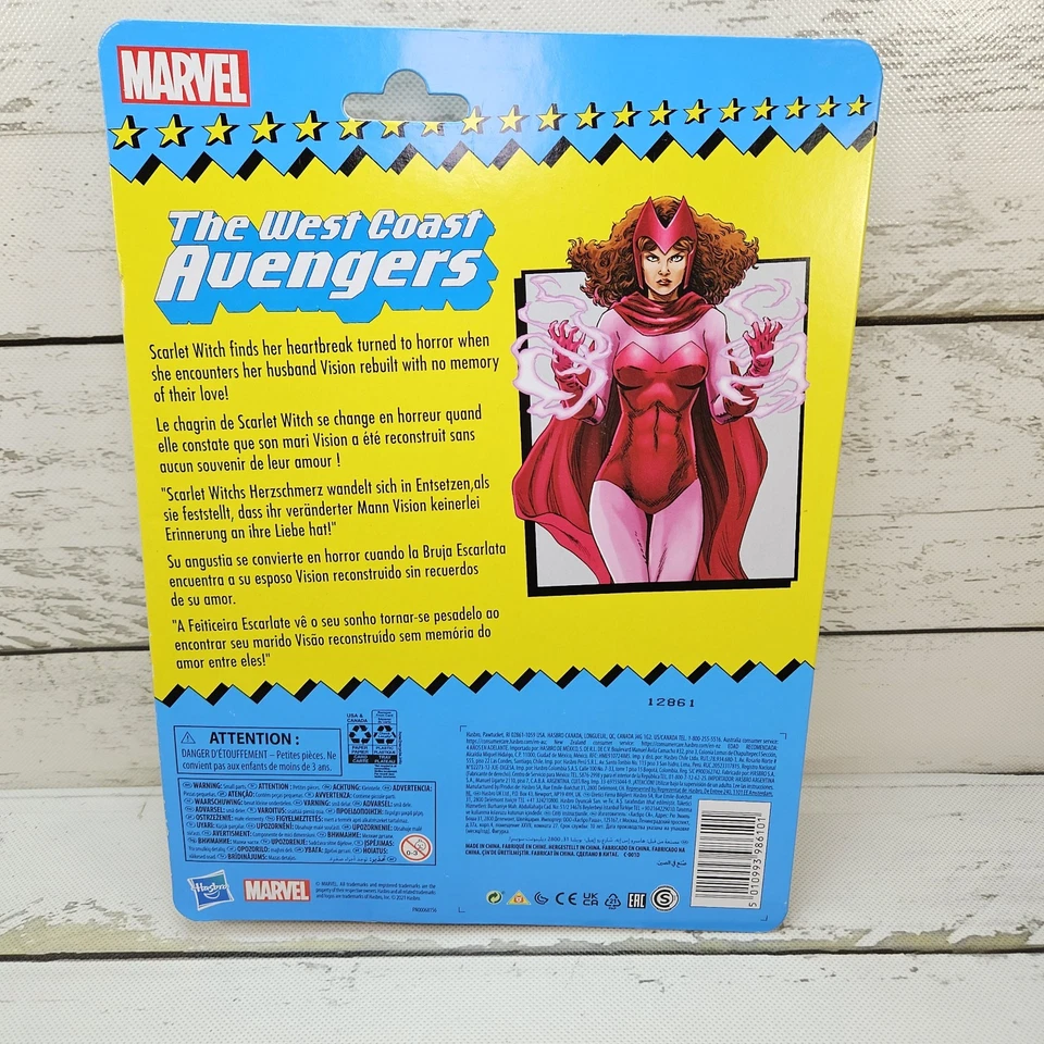 Фигурка Hasbro Marvel Legends ретро Scarlet Witch West Coast Avengers 2021 6 дюймов новая - Изображение 3 из 4