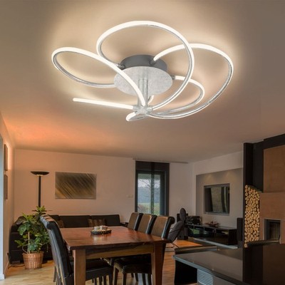 Globo WAVE LED-Deckenleuchte 67823-40D1S 40W Blattsilber Warmweiß 3000K modern