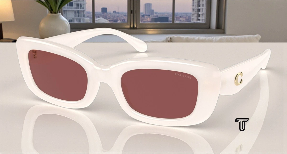 Coach White Plastic Frame Sunglasses for Women for sale | eBay display picture 3