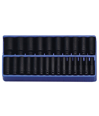 Genius Tools 24 Piece 1/2″ Dr. Metric Deep Impact Socket Set Cr-Mo DI ...