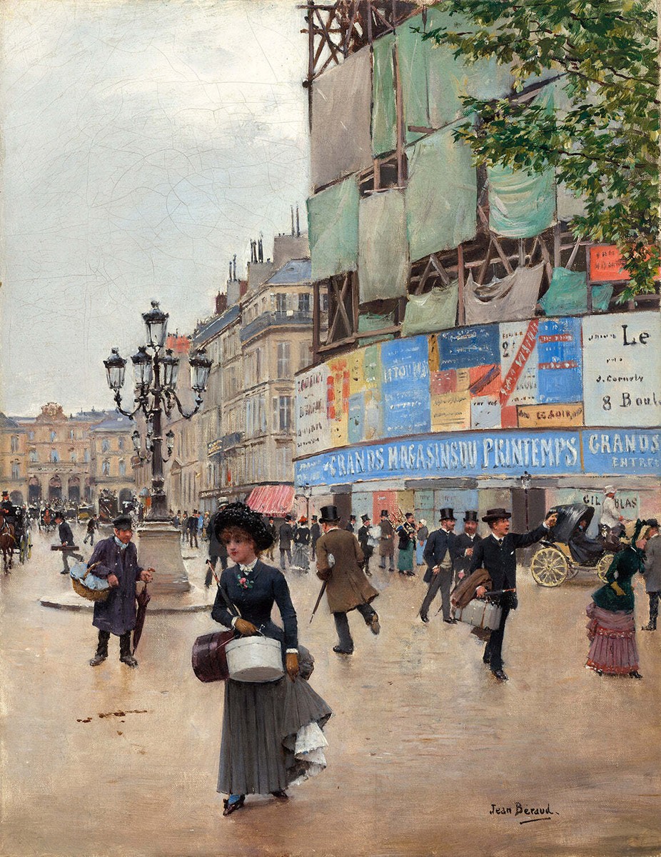 Jean Beraud、Le boulevard Saint-Denis a Le Boulevard Saint-denis A Paris Framed Print by Jean Beraud