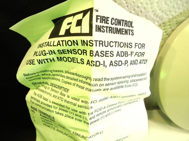 ONE NEW FCI GAMEWELL HONEYWELL ADB-F SMOKE SENSOR BASE FOR ...