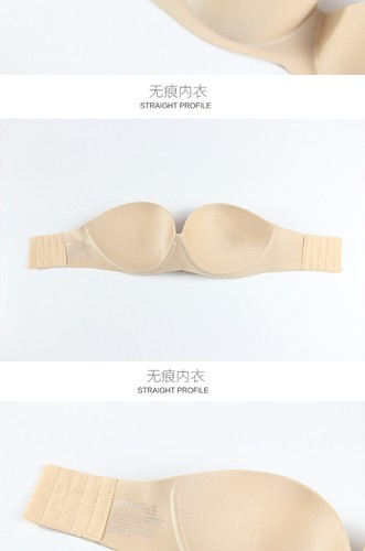 Wire Free Bra Seamless Strapless Backless Push Up Bras Sexy Lingerie 32-38A/B/C - Picture 10 of 13
