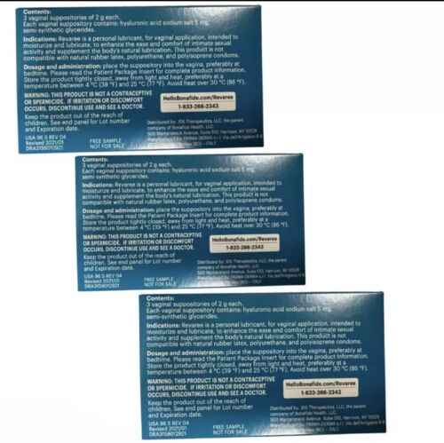 (3 Pack) Bonafide Revaree Vaginal Moisturizer Suppositories Paraben Hormone Free - Picture 2 of 2