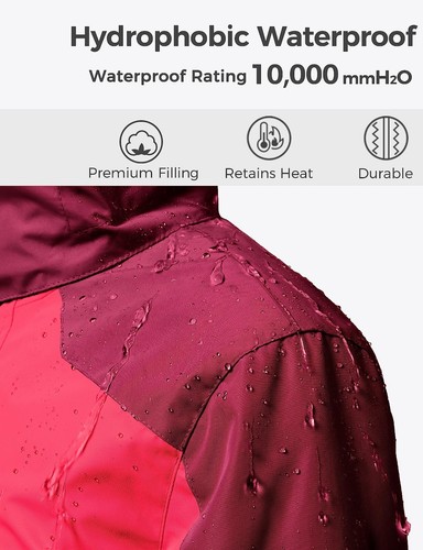 Wantdo Kid Girl Winter 3 in 1 Jacket Waterproof Fleece-Lined Puffer Jacket Coat - Picture 27 of 30