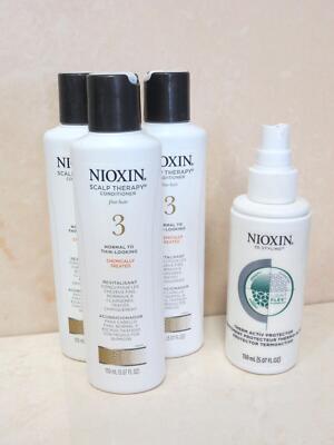 NIOXIN SCALP THERAPY CONDITIONER FINE HAIR 3 PC & THERM ACTIV PROTECTOR 5.07 OZ