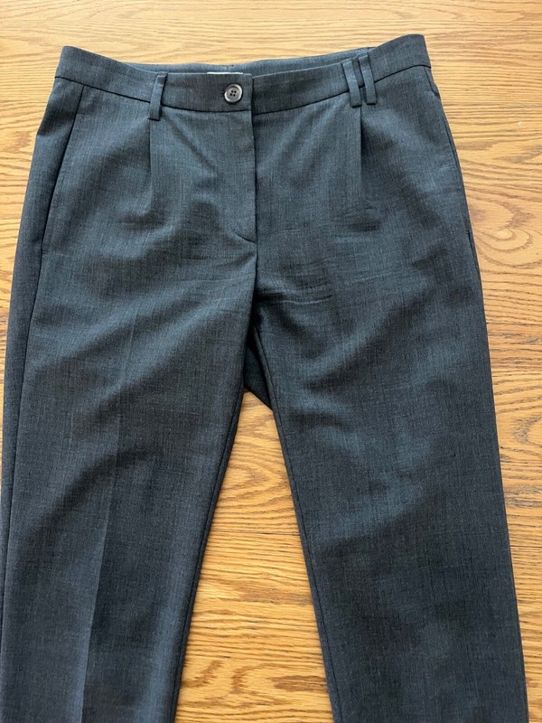 Brunello Cucinelli Wood Blend Grey Ankle Pants It 42/ US 6 Excellent