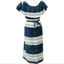 Faithfull the Brand Majorca Maxi Navy Stripe Dress Oversized 4