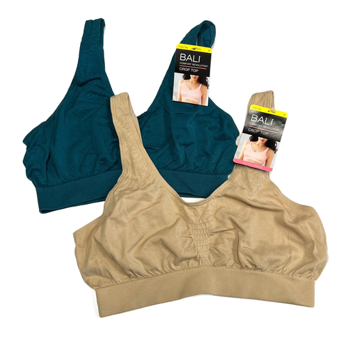 Icons Crop Top Beige A Coste In Microfibra Senza Cuciture - Foto 6