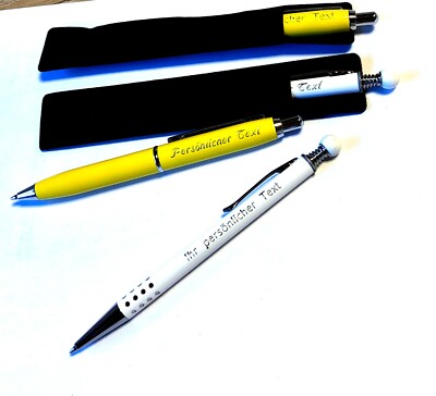 Kugelschreiber kräftige Metallgehäuse 2 Modelle Ihre Gravur und samtiges Etui