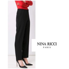 Nina Ricci Women’s Black Straight Leg Trousers size 42 US 10