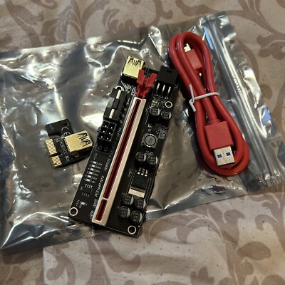 PCI-E 1x to 16x Powered USB3.0 GPU Riser Extender Adapter Card