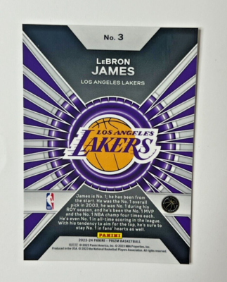 2023-24 Panini Prizm Dominance LEBRON JAMES #3 Lakers | eBay