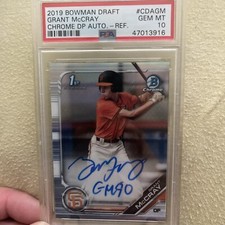 2019 Bowman Draft 1st Chrome Grant McCray #/499 Refractor Rookie Auto GEM PSA 10