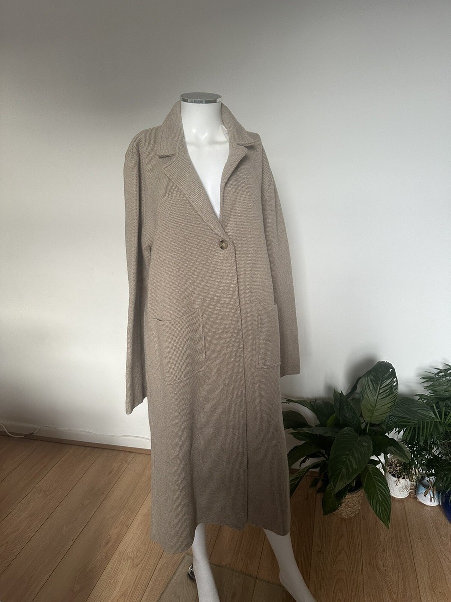 Zara KNIT COAT WITH PATCH POCKETS UK