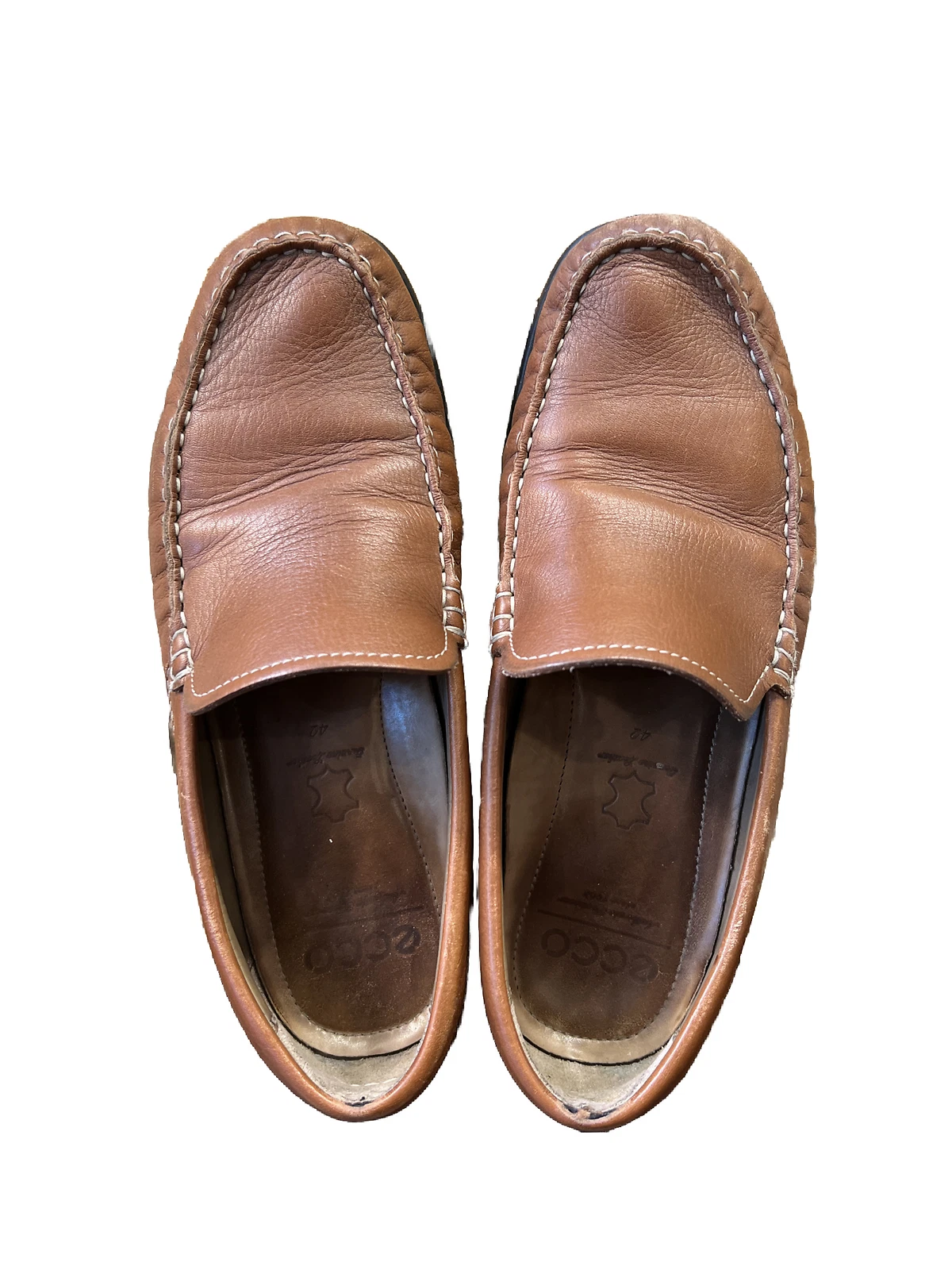 Scarpe mocassini slip on ECCO uomo vera pelle marrone taglia 42