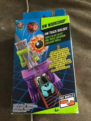 Hot Wheels Track Builder Workshop Triple Blast Alley Spielset - 3 Action Packed B