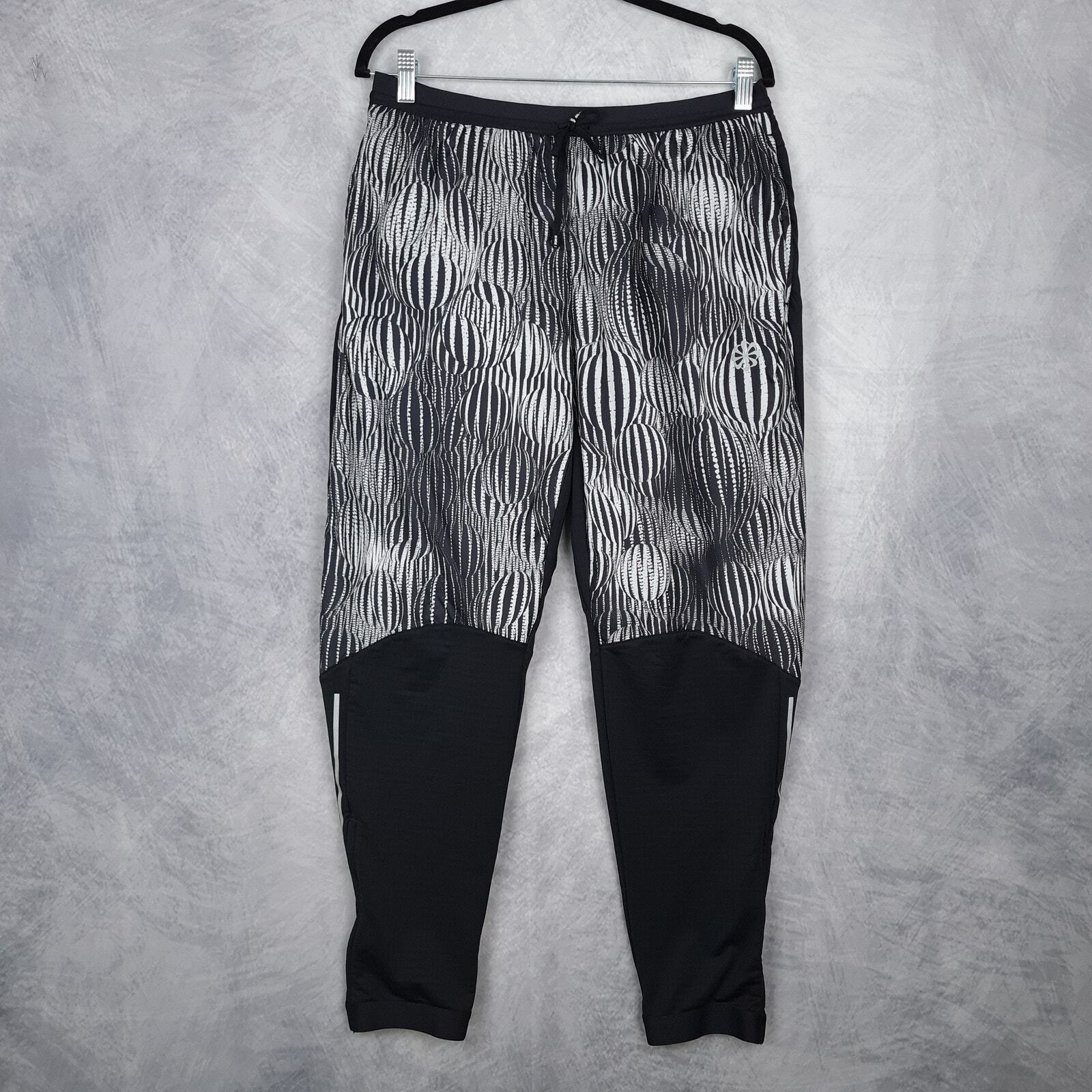 Nike Joggers Mens Large Black White Phenom Thermore GPX Running Pants Zip Cuff-image