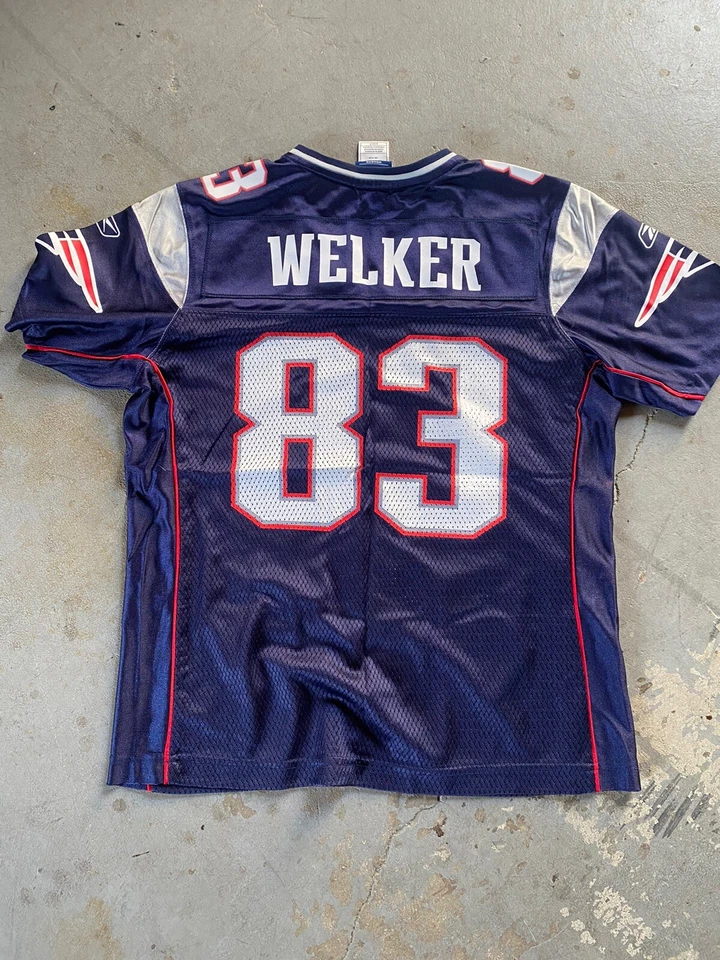 Camiseta de los New England Patriots Wes Welker 83 para mujer talla pequeña malla auténtica Foto 2 de 3