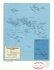 18" x 24" 1989 Map French Polynesia (France)