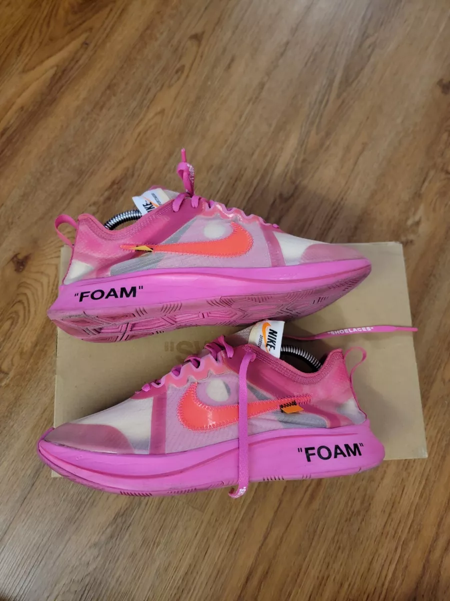 Off White x Nike Zoom Fly SP 'Tulip Pink' Size 7.5 AJ4588-600 Condition 9/10