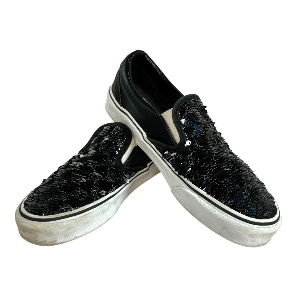 Zapatilla deportiva sin cordones VANS OFF THE WALL 508731 a cuadros lentejuelas para mujer 5,5 Foto 2 de 4