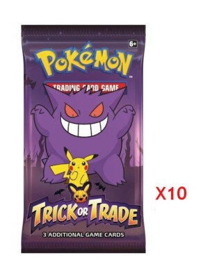 Pokemon 2022 Halloween Trick or Trade BOOster Packs (3 cards / Pack) - X10 