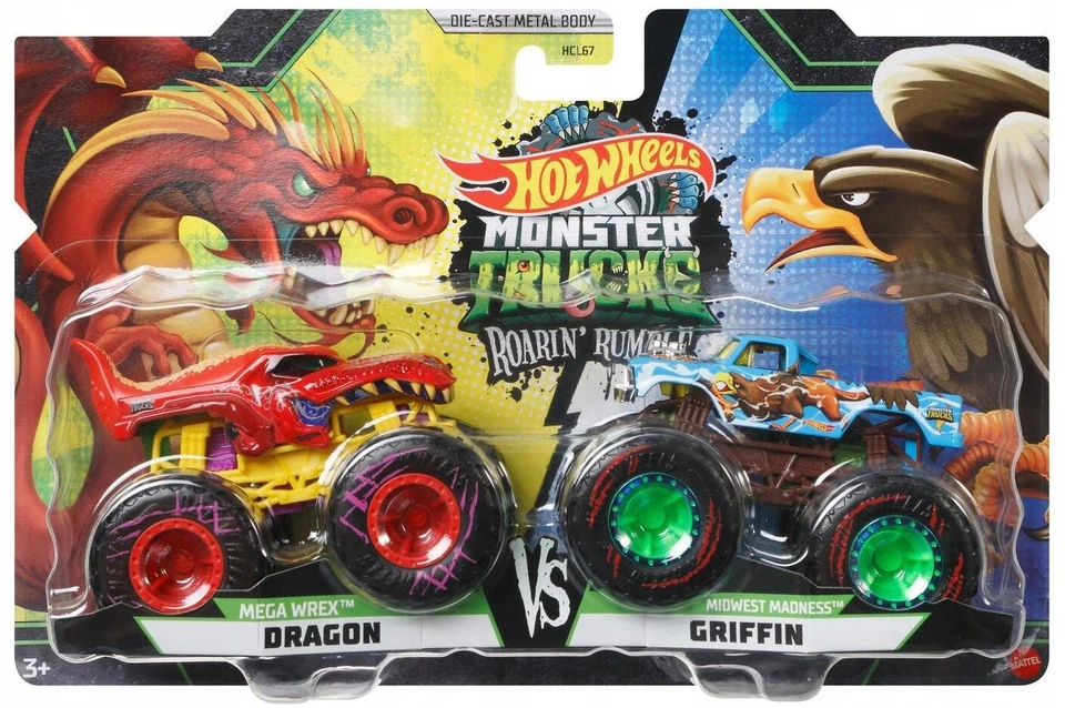 Mega Wrex Dragon Midwest Griffin 1:64 Hot Wheels Monster Trucks Roarin Rumble