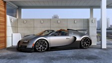 Cars bugatti veyron motors speed Desk Mat Stitched