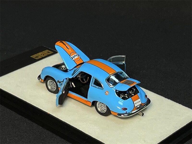 PGM 1/64 ポルシェ 356 PGM 1:64 Classic vehicle 356 Blue #63 Full Open Diecast Model Car