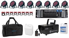 8 American DJ Eliminator LP 12 HEX LED Par Wash Lights DMX Control Bag Cables