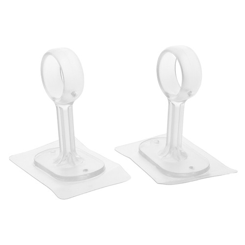 2 Pcs Curtain Rod Bracket Holders No Drill Adhesive Brackets Drilling - Picture 7 of 12