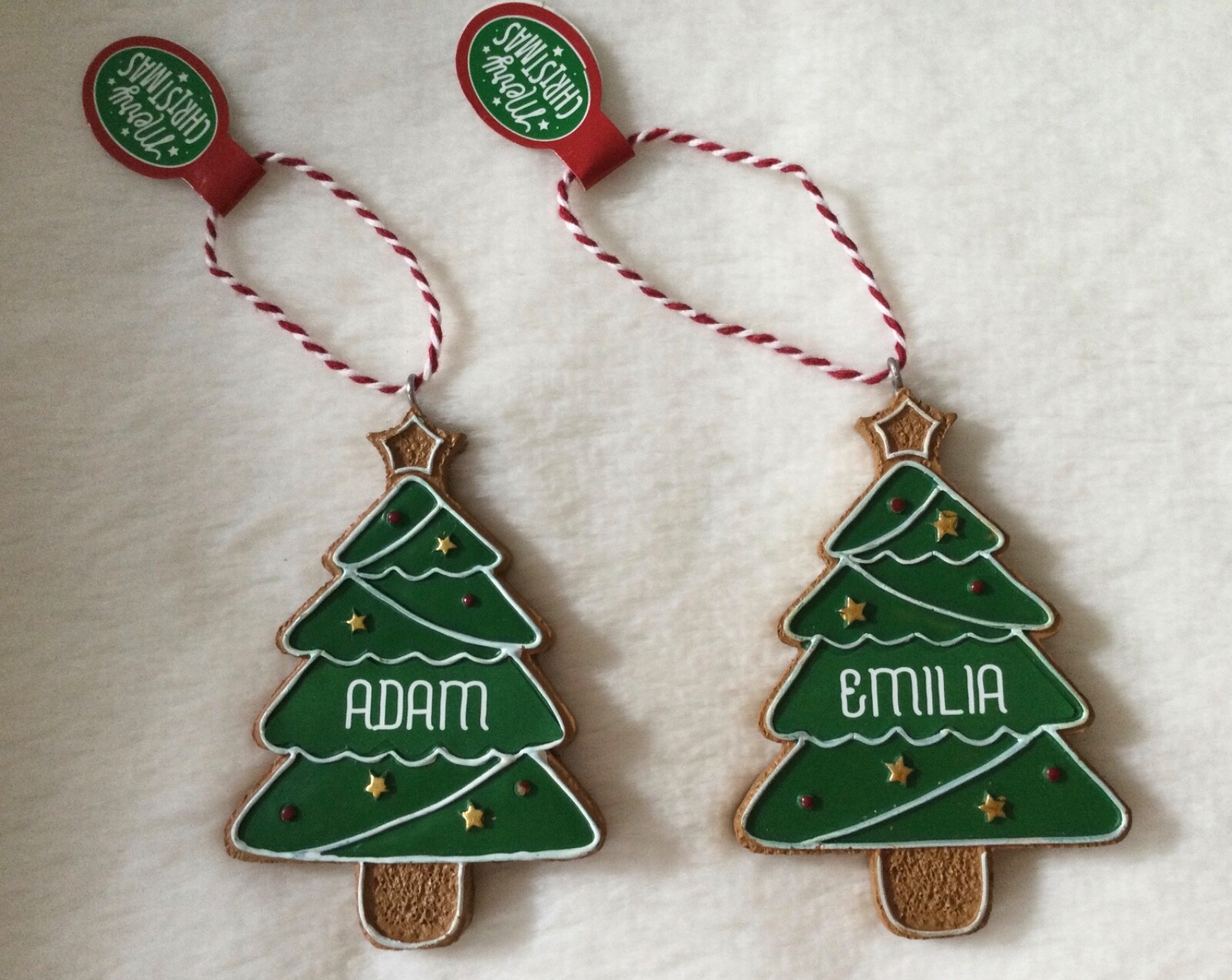 PERSONALISED GINGERBREAD CHRISTMAS TREE DECORATIONS, FREE UK POSTAGE eBay