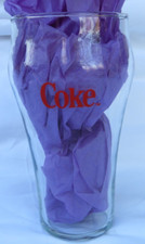 Coca-Cola- Coke Glass Bell-Shaped Red Letters 6 3/4" Tall - Made in the USA