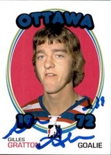 Gilles Gratton Signed 2009-10 The Year In Hockey 1972 card Ottawa Nationals