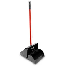 Libman Closed Lid Lobby Heavy Duty Cleaning Dustpan with Long Steel Handle
