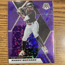 2021 Panini Mosaic Quick Pitch Purple Mosaic Prizm 41/50 Manny Machado SSP