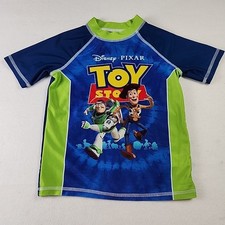 Disney Pixar Toy Story Rash Guard Swimsuit Swim Shirt 4T Toddler Woody Buzz