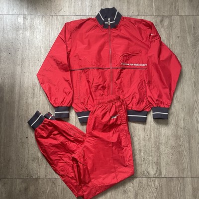 Vintage 70s 80s ASICS Tiger Paw Track  Suit Jacket Pants Red Onitsuka Japan Made