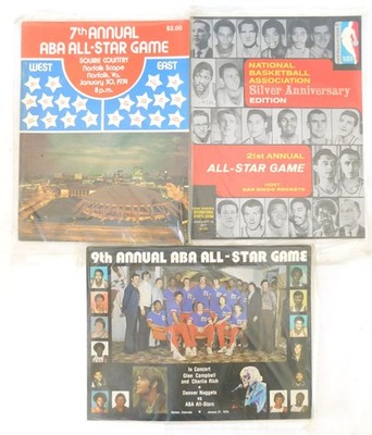 Lot of (3) Different 1971 to 1977 ABA Basketball All-Star Game Programs