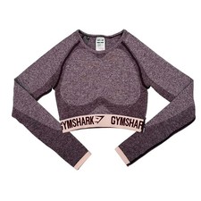 Gymshark Flex Long Sleeve Crop Top Size XS Pink Seamless Gym Workout Run Active