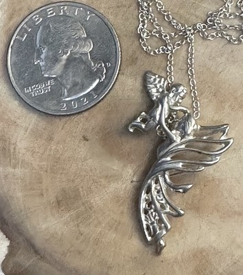 Engel Mama hält Kind hoch 925 Sterling Silber 18 Zoll Halskette