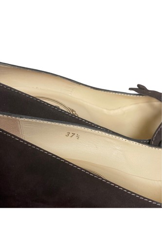 RRP £369 Size 37.5 Genuine Tod's Brown Suede Pointed Toe Wedge Pumps Original - Picture 3 of 8