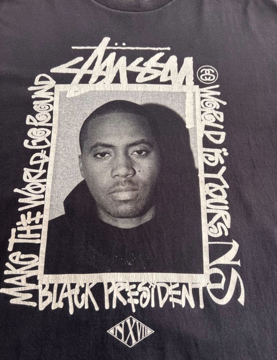 Stussy x NEXUSVII x NAS Black President Tee L Vintage 2008 Photo